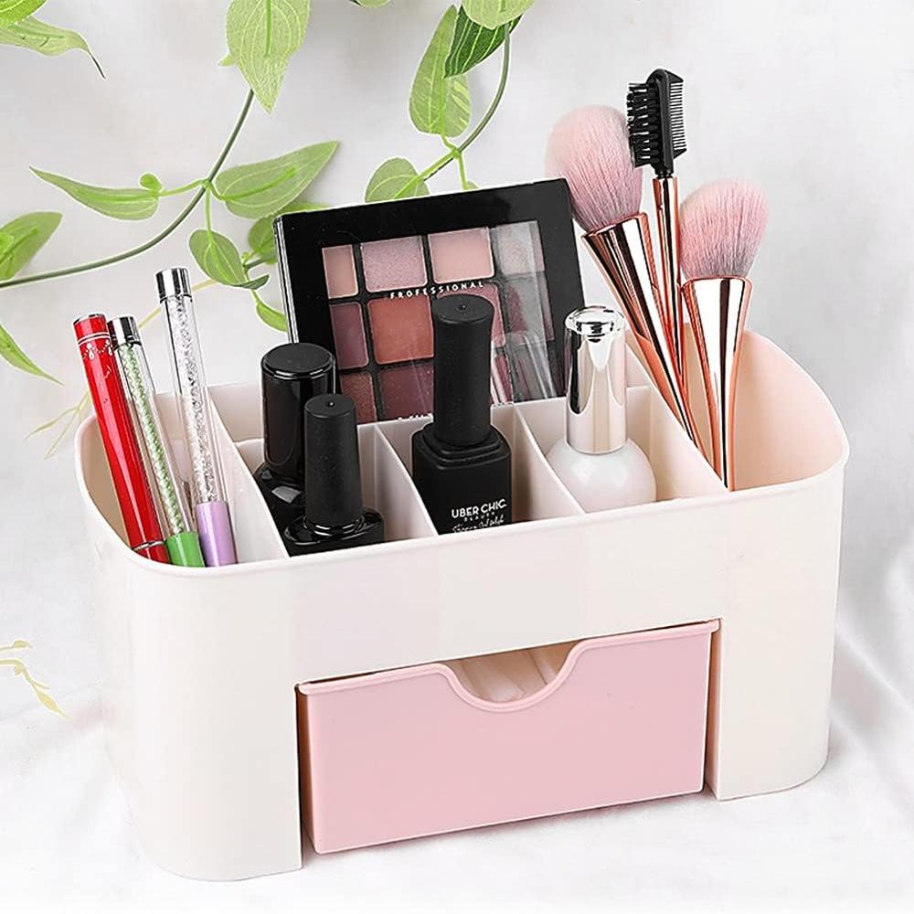 Plastic Cosmetic Storage Box Organizers Desktop Space Saving Makeup Organizer