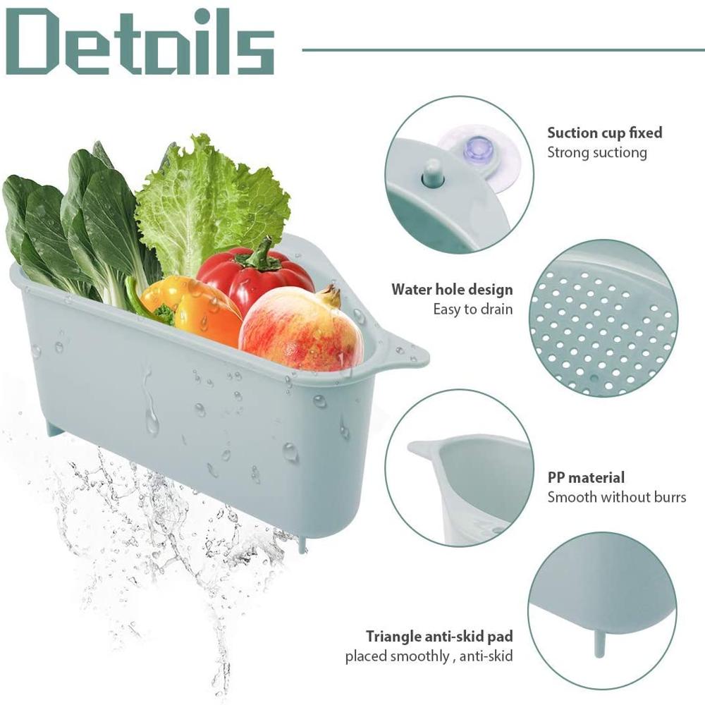 Kitchen Sink Drain Basket Multifunctional Drain Shelf Sink Storage Rack