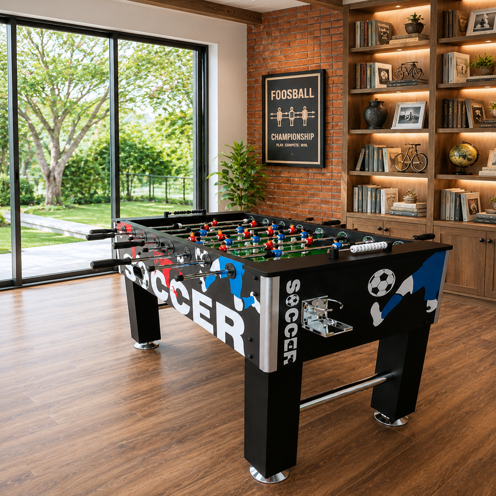 BOOT BOY Foosball Table II Soccer Game for Adults II Strong Fooseball Table II Perfect for High-Usage Entertainment Spaces & Homes II 55 * 30 * 35 Inches/L*B*H