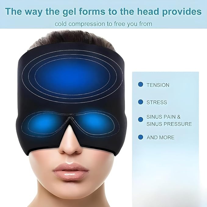 Migraine Relief Cap Reusable Ice Pack Cap for Men & Women