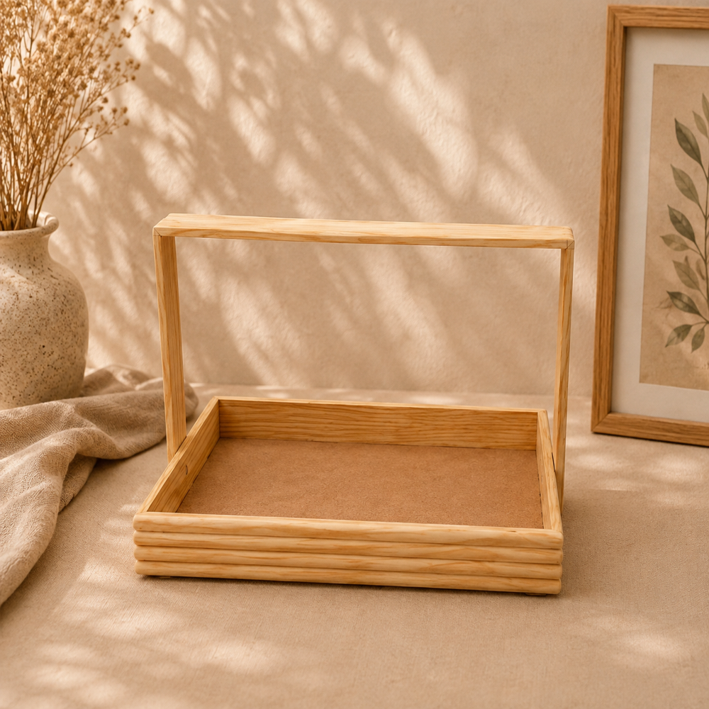 Pinewood Basket For Hamper