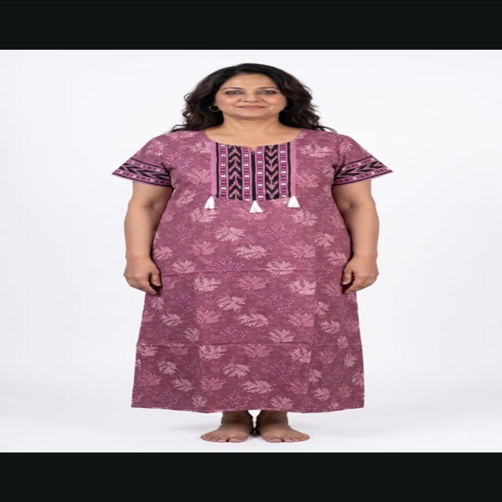 100% Pure Cotton Nighty for Women Printed Cotton Maxi Nighty Wholesale