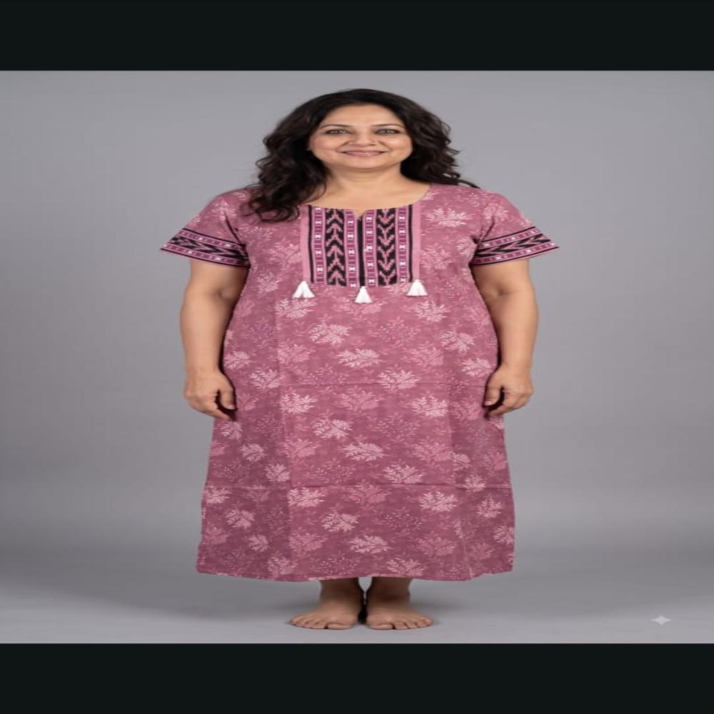 100% Pure Cotton Nighty for Women Printed Cotton Maxi Nighty Wholesale
