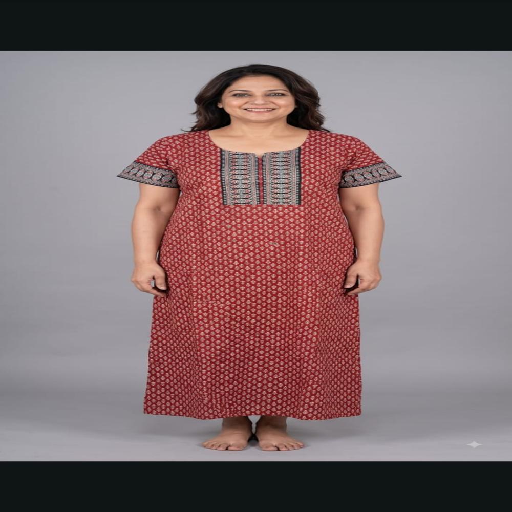 Ladies Cotton Nighty Printed Maxi Nightgown Womens Nightwear Manufacturer