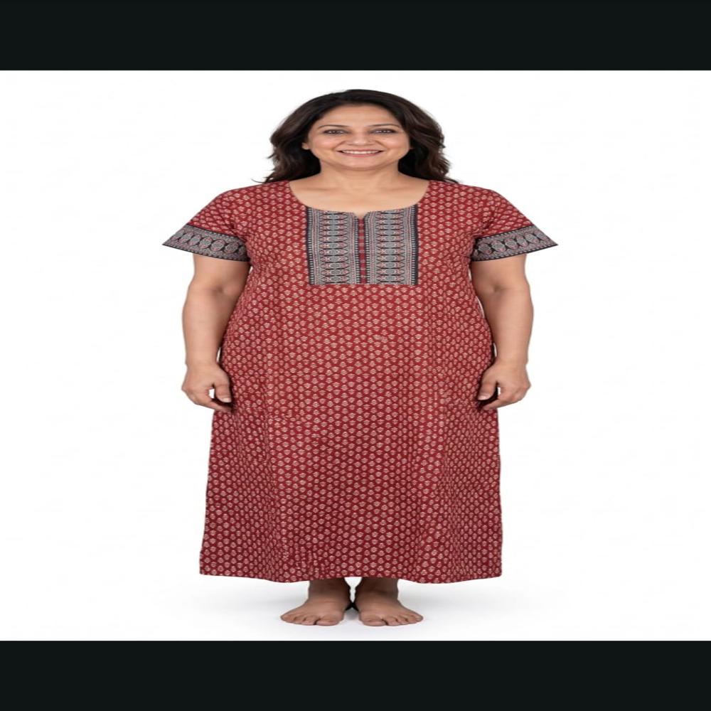 Ladies Cotton Nighty Printed Maxi Nightgown Womens Nightwear Manufacturer