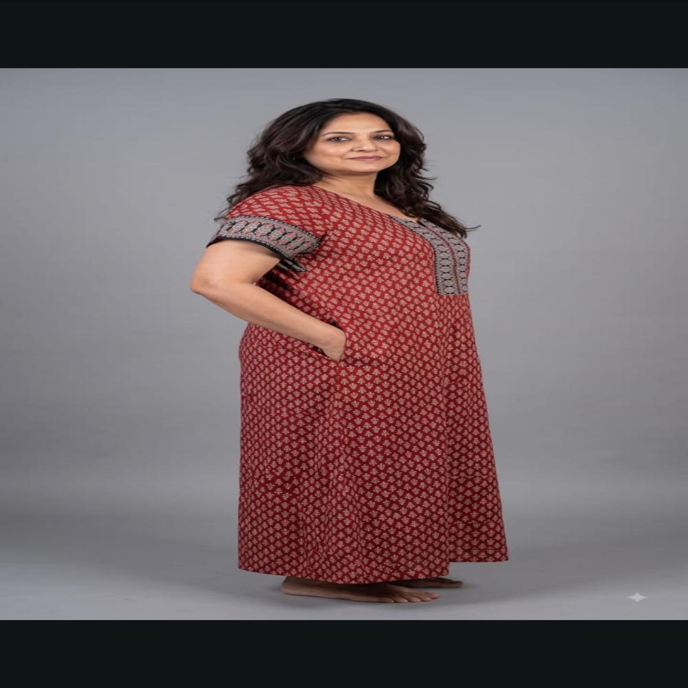Ladies Cotton Nighty Printed Maxi Nightgown Womens Nightwear Manufacturer