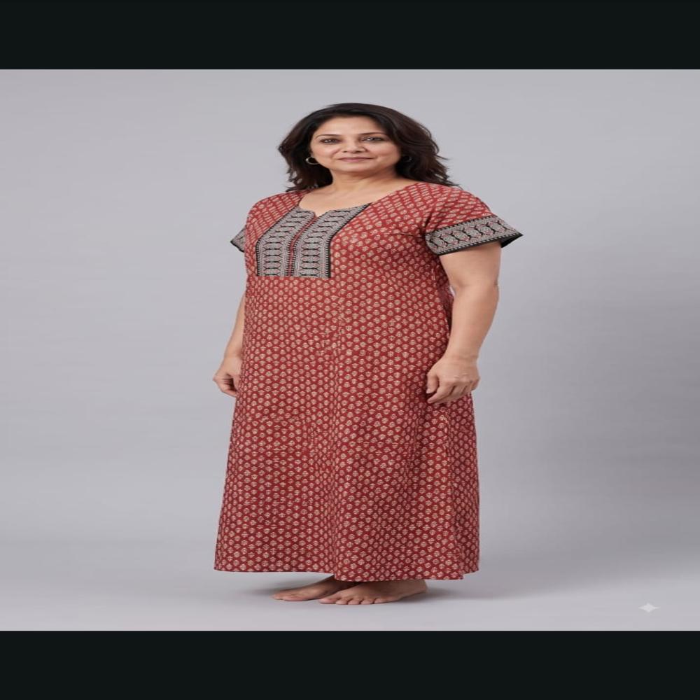 Ladies Cotton Nighty Printed Maxi Nightgown Womens Nightwear Manufacturer