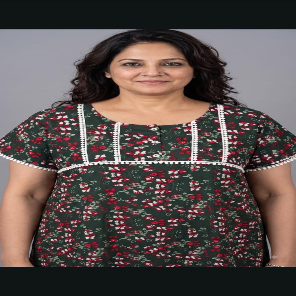 Women Cotton Nighty Full Length Maxi Nighty Printed Nightwear Wholesale