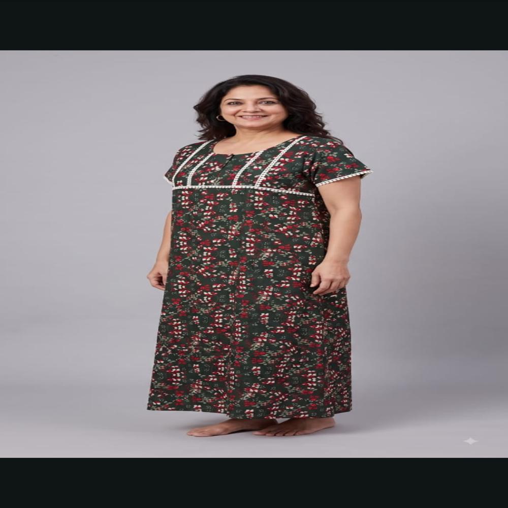 Women Cotton Nighty Full Length Maxi Nighty Printed Nightwear Wholesale