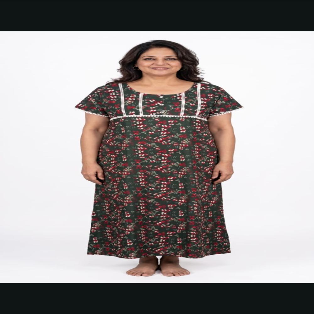 Women Cotton Nighty Full Length Maxi Nighty Printed Nightwear Wholesale