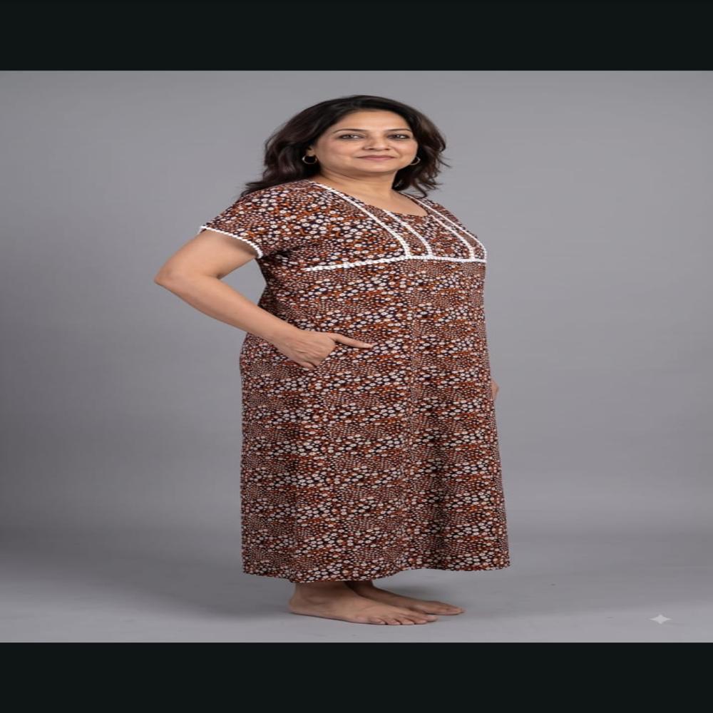 Ladies Pure Cotton Nighty  Cotton Maxi Dress  Nightwear Manufacturer