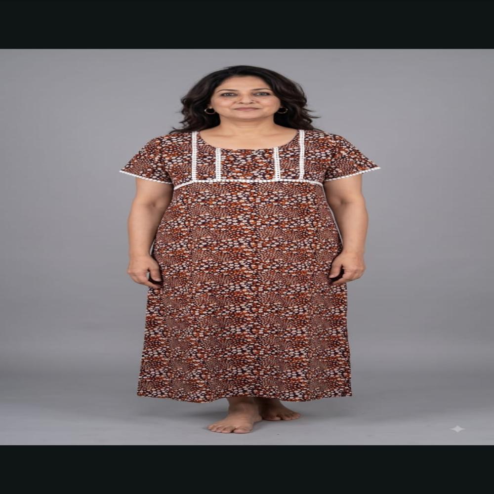 Ladies Pure Cotton Nighty  Cotton Maxi Dress  Nightwear Manufacturer