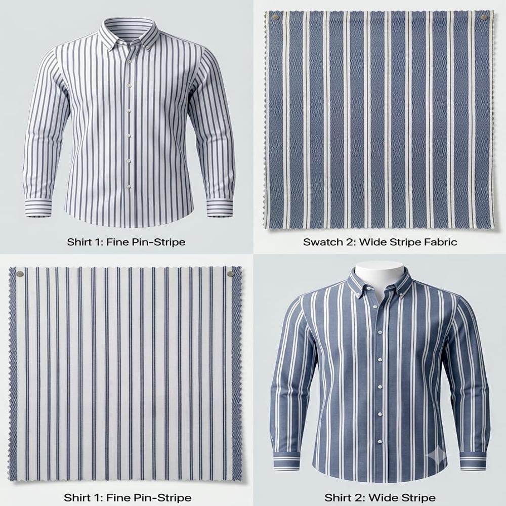 POLYCOTTON OXFORD STRIPE SHIRTING FABRIC 58"