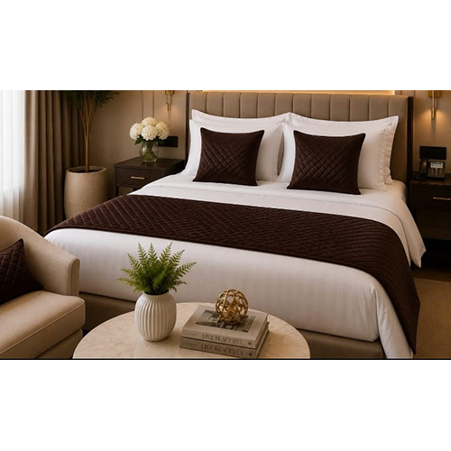 Premium Bed Runners - Color: Red With White Accents