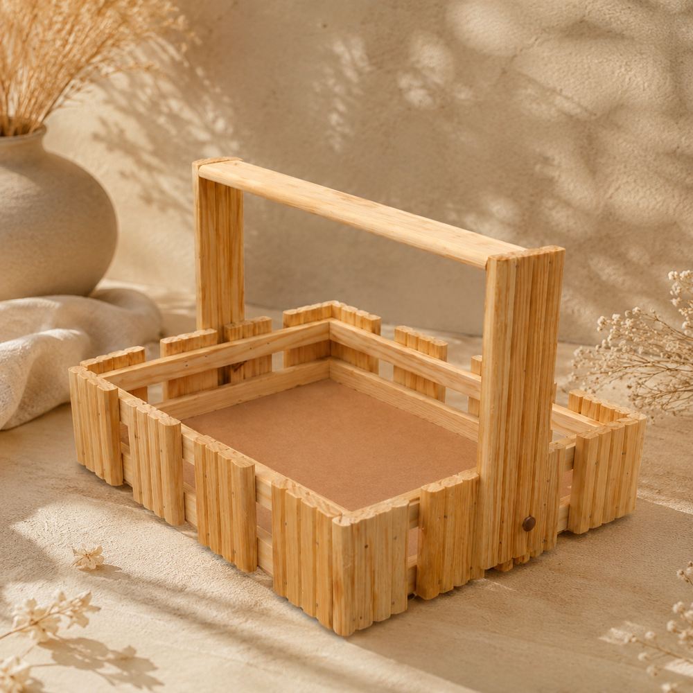 Pinewood Tray For Packing Hamper - Basket Type: Gift Basket