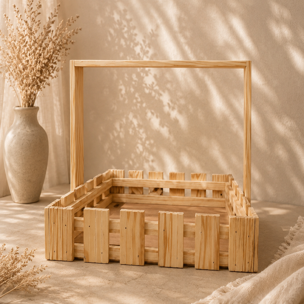 Pinewood Tray For Packing Hamper