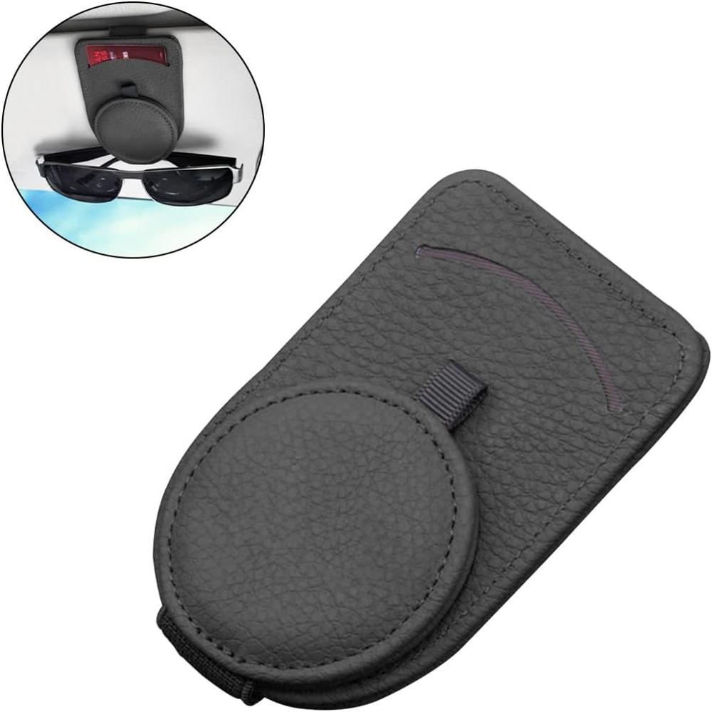 Magnetic Leather Sunglass Holder for Car