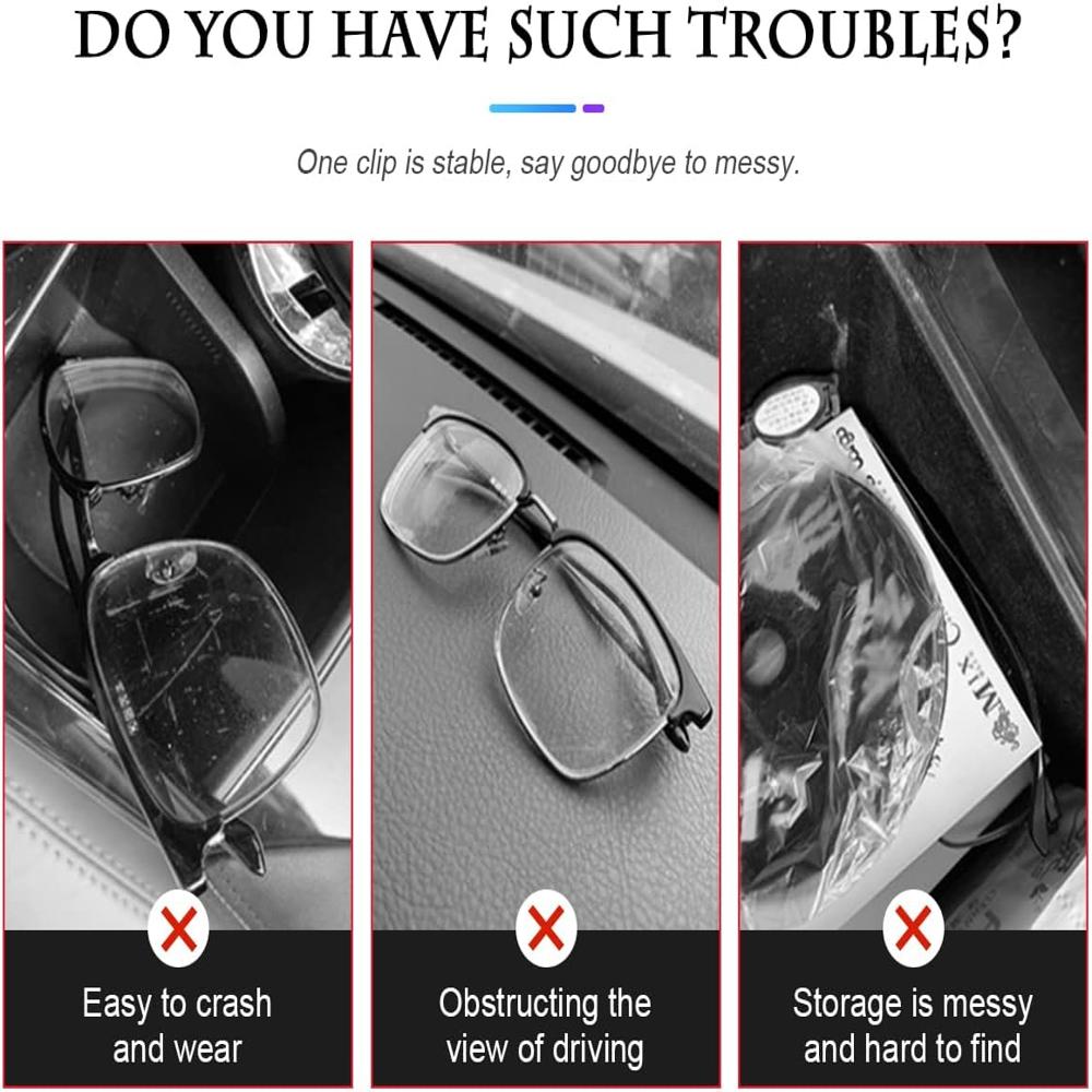Magnetic Leather Sunglass Holder for Car