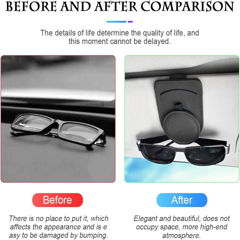 Magnetic Leather Sunglass Holder for Car