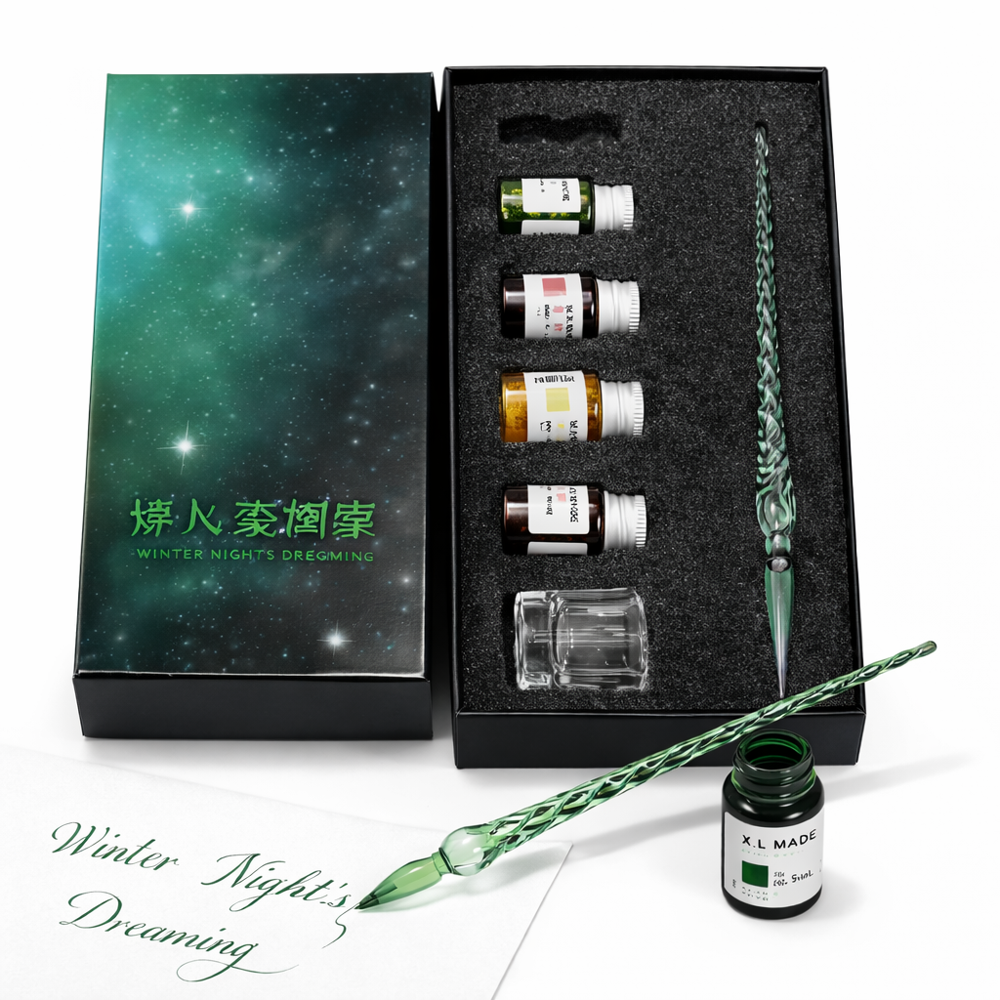 Glass Dip Fountain Pen Set Missing Price
