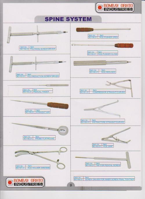 Silver And Brown Orthopeadic Spine Pedical Instrument