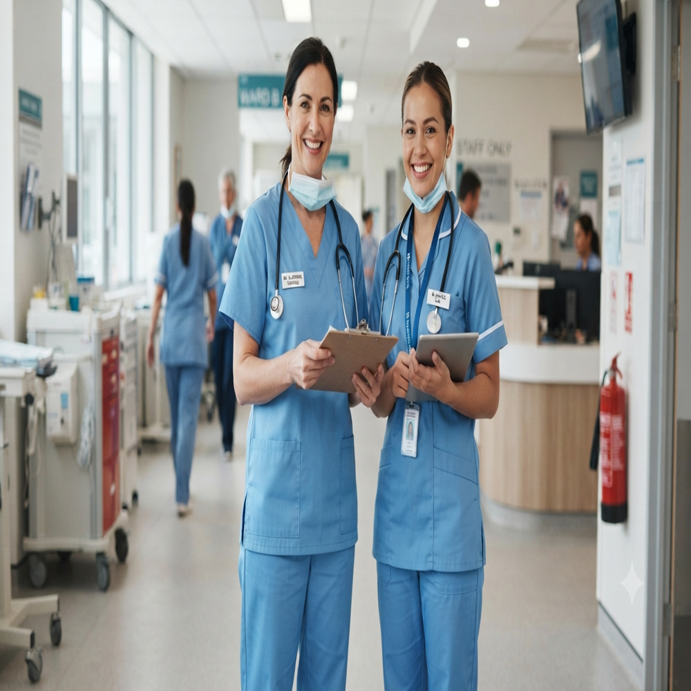 Female Blue Nurse Uniform