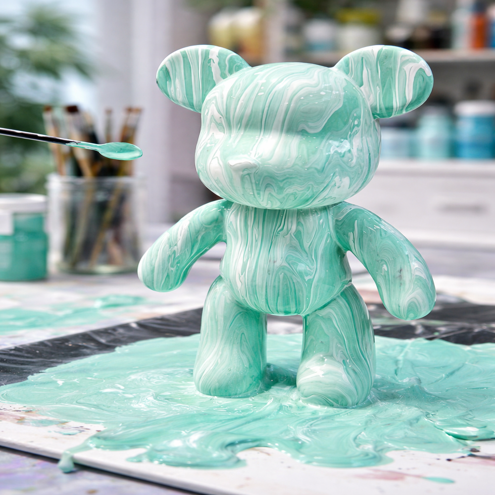 White Fluid Teddy Bear For Workshop