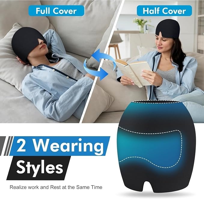 Migraine Relief Cap Reusable Ice Pack Cap for Men & Women