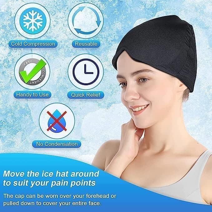 Migraine Relief Cap Reusable Ice Pack Cap for Men & Women
