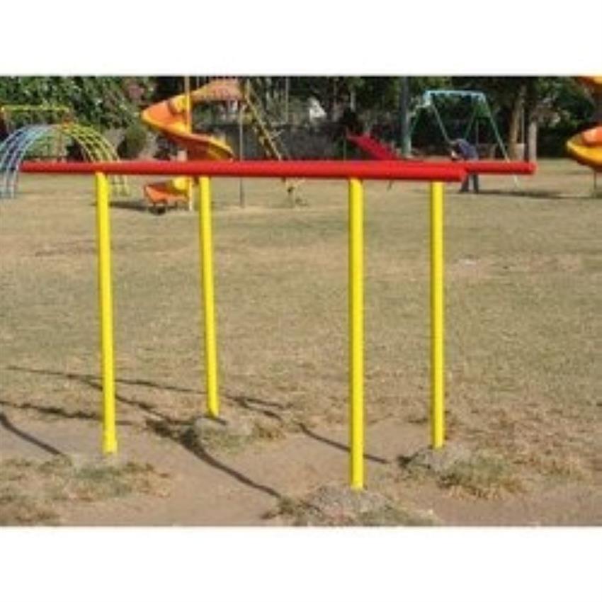 Double Bar Playground Equipment - Heavy-duty Gi Pipes, 5 Ft, Red | Rust-resistant, Anti-slip Grip, Bolt-down Installation