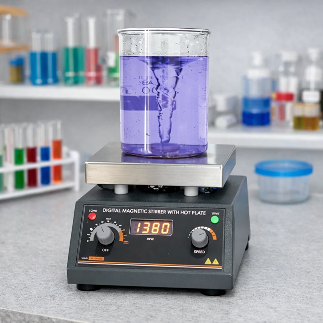 Magnetic Stirrer - Stainless Steel Plate, Customizable Speed Control, White And Gray Colors | Lab Grade, 1 Year Warranty, High Quality