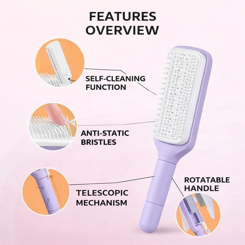 Self Cleaning Hair Comb