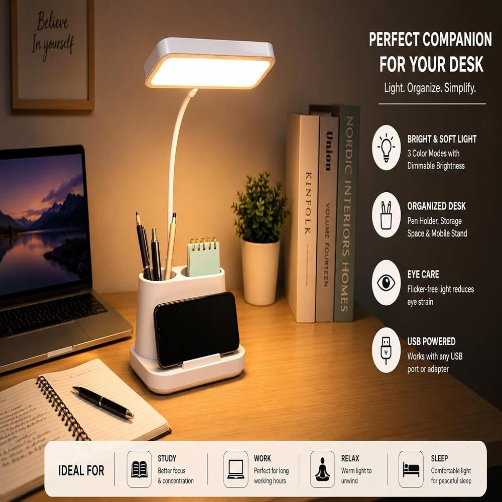 2 in 1 Desk Lamp With Pen Holder