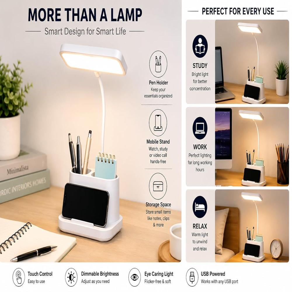 2 in 1 Desk Lamp With Pen Holder