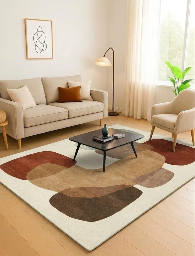 Modern Abstract Hand Tufted Wool Area Rug