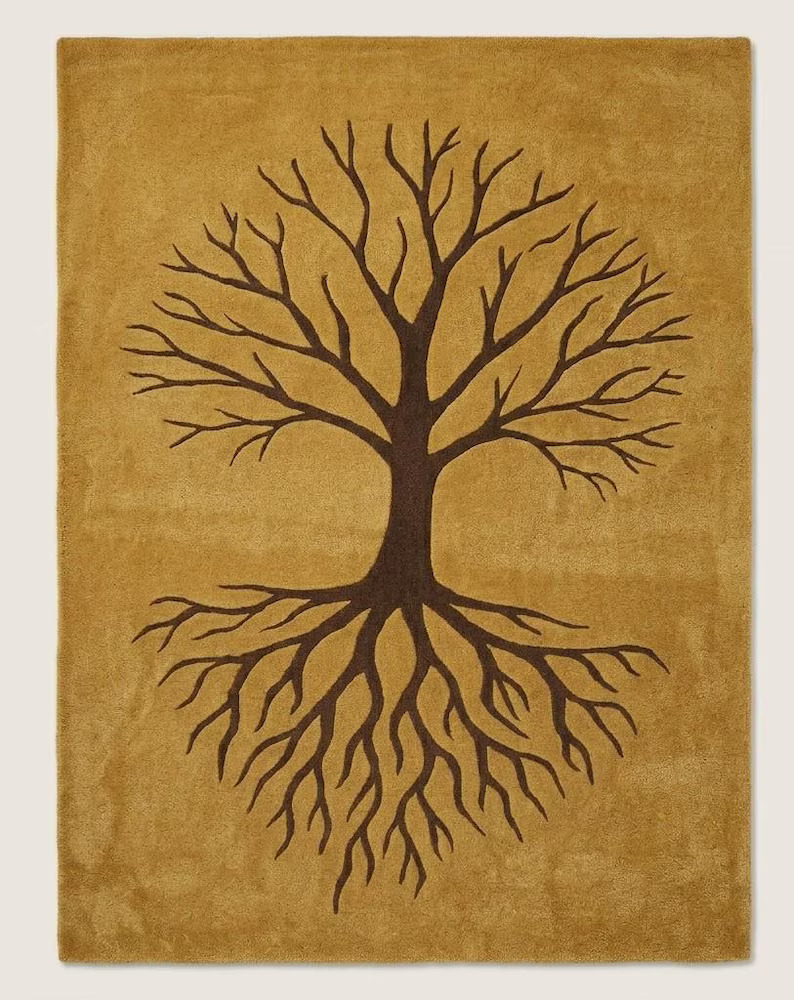 Modern Hand Tufted Abstract Area Rug Organic Irregular Wool Carpet