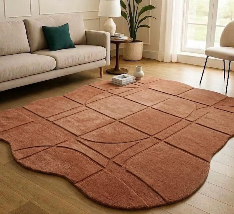 Modern Hand Tufted Abstract Area Rug