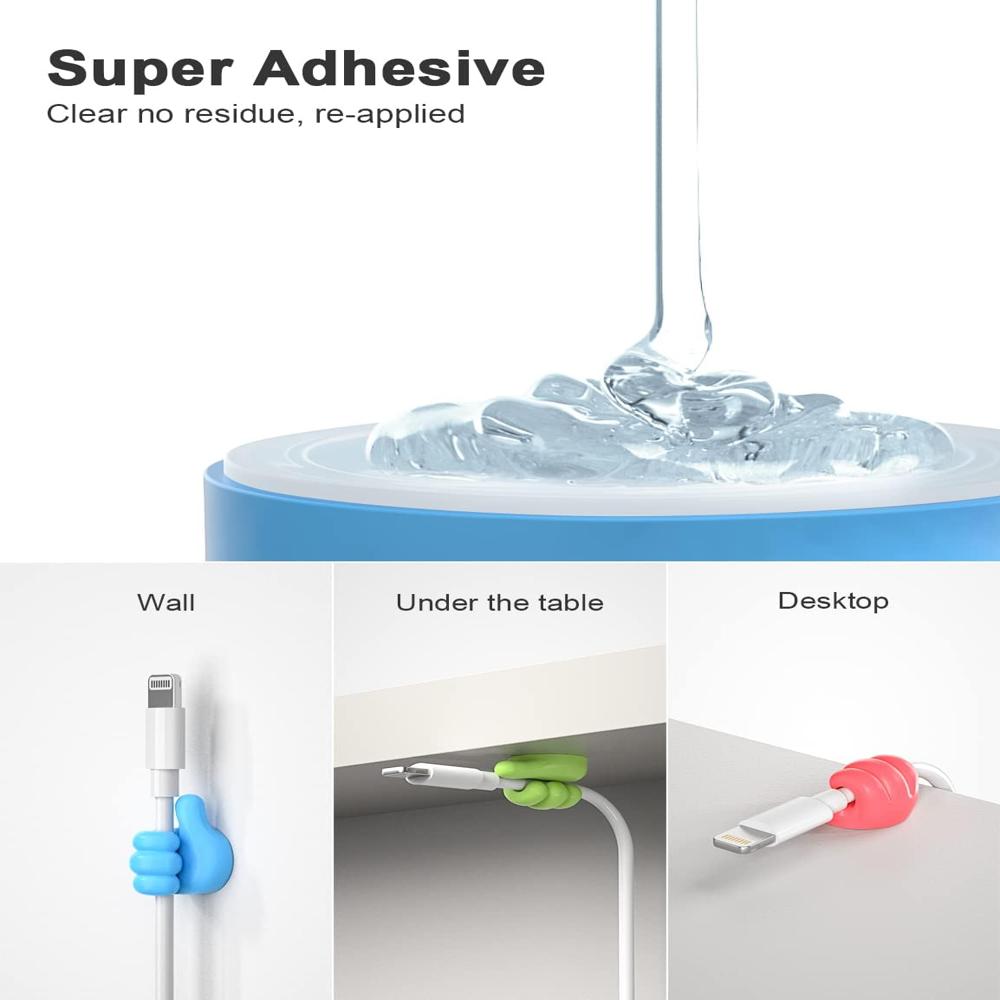 Thumb Wall Hooks Adhesive Cable Clip Self Adhesive Hooks For Cable Organization - Feature: Waterproof
