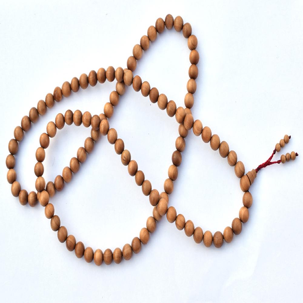 Chandan Mala - Pure Old Sandalwood, 108 Beads Size | Soothing Fragrance, Supreme Surface Finish, Perfectly Arranged