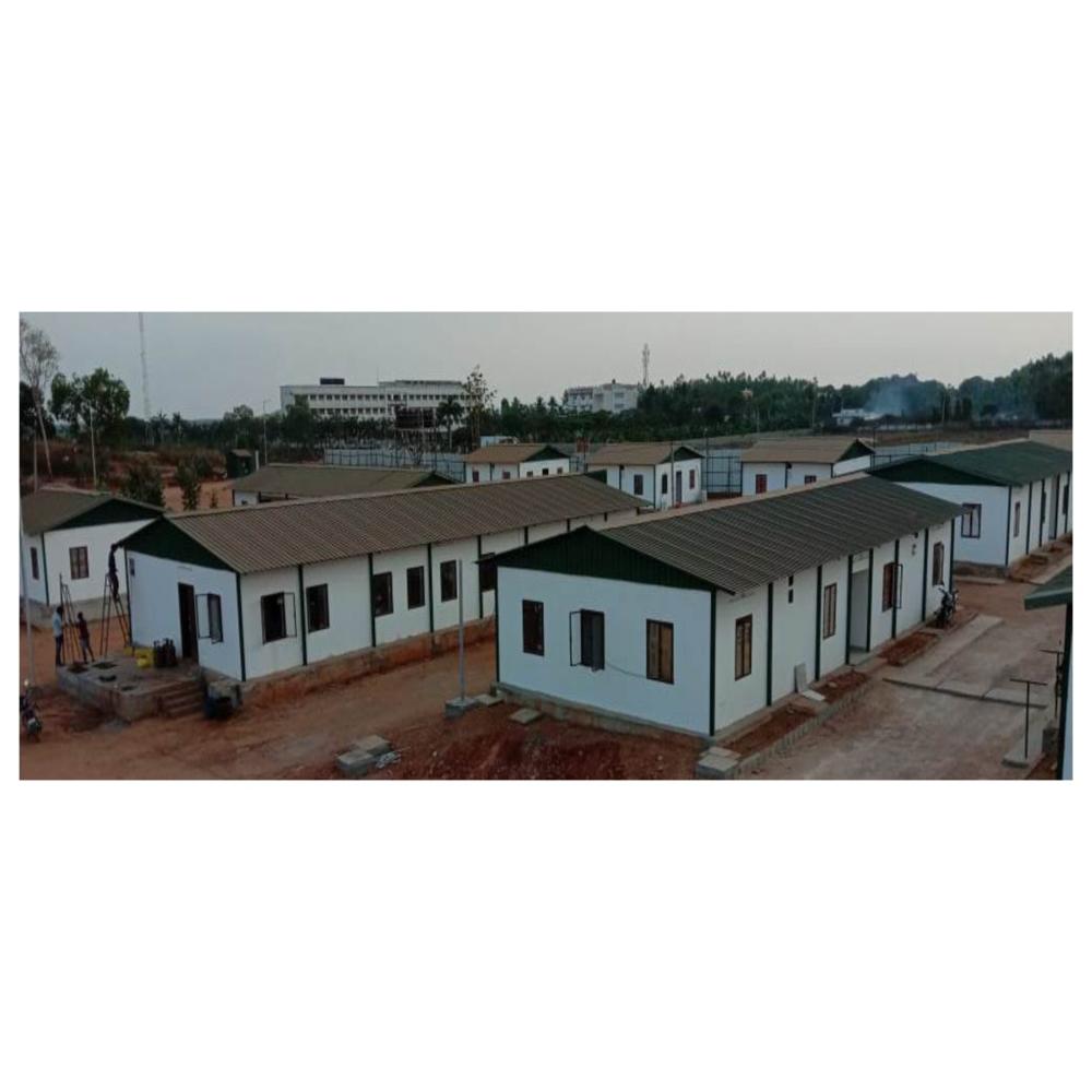 Prefabricated Labour Accommodation - Eps, Metal Sheet, Pu Panel | 50mm Wall Thickness, Insulation With Eps & Rock Wool, Off White Color, Swing Door, Sliding Window