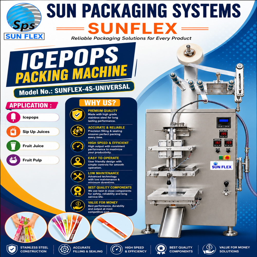Skippy Icepops Pouch Packing Machine - Application: Beverage