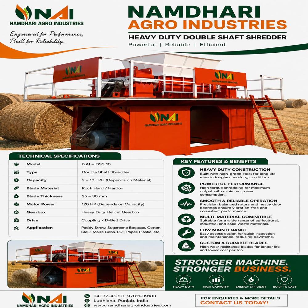 Sugarcane Trash Shredder Machine - Country Of Origin: India