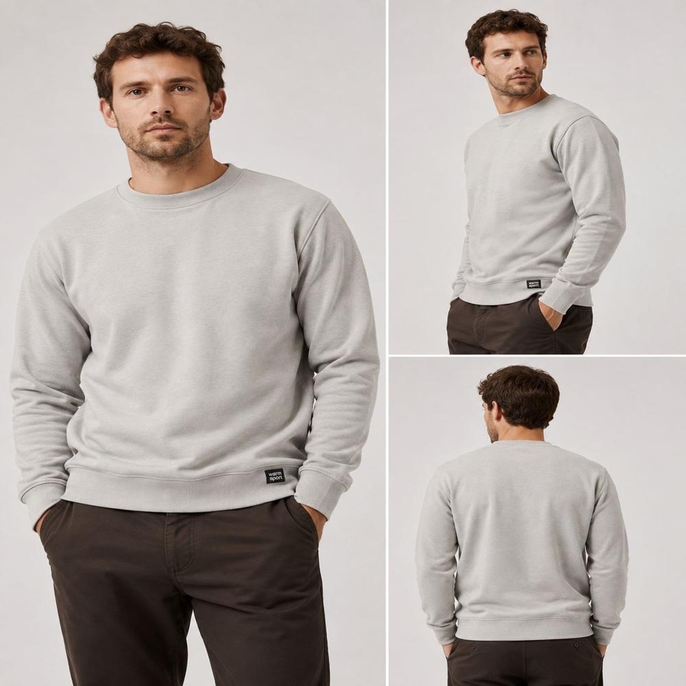 M11754 Mens Ribbed Crew Neck Pullover