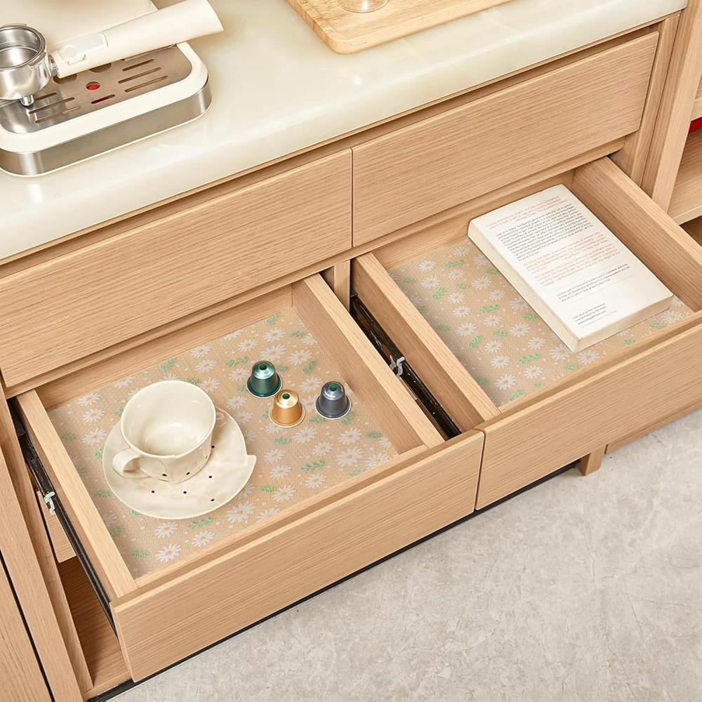 Eva Drawer Liner Mat Non-Adhesive Cabinet Liner For Kitchen Drawer Mat - Flower Leaf 45x300 CM