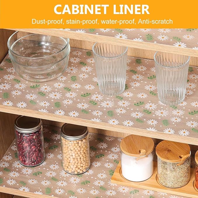 Eva Drawer Liner Mat Non-Adhesive Cabinet Liner For Kitchen Drawer Mat - Flower Leaf 45x300 CM