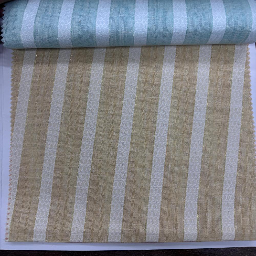 GOLDEN ZARI STRIPES SHIRTING FABRIC 58