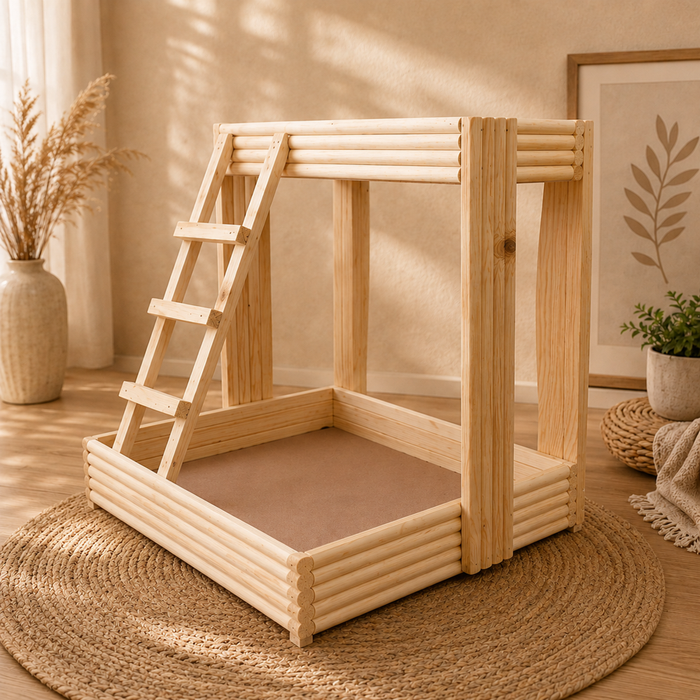 Pine Wood Basket Tray - Color: Natural