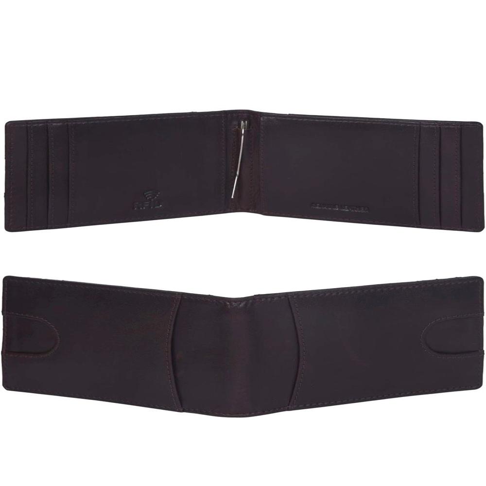 Mens Leather Wallet - Color: Dark Brown
