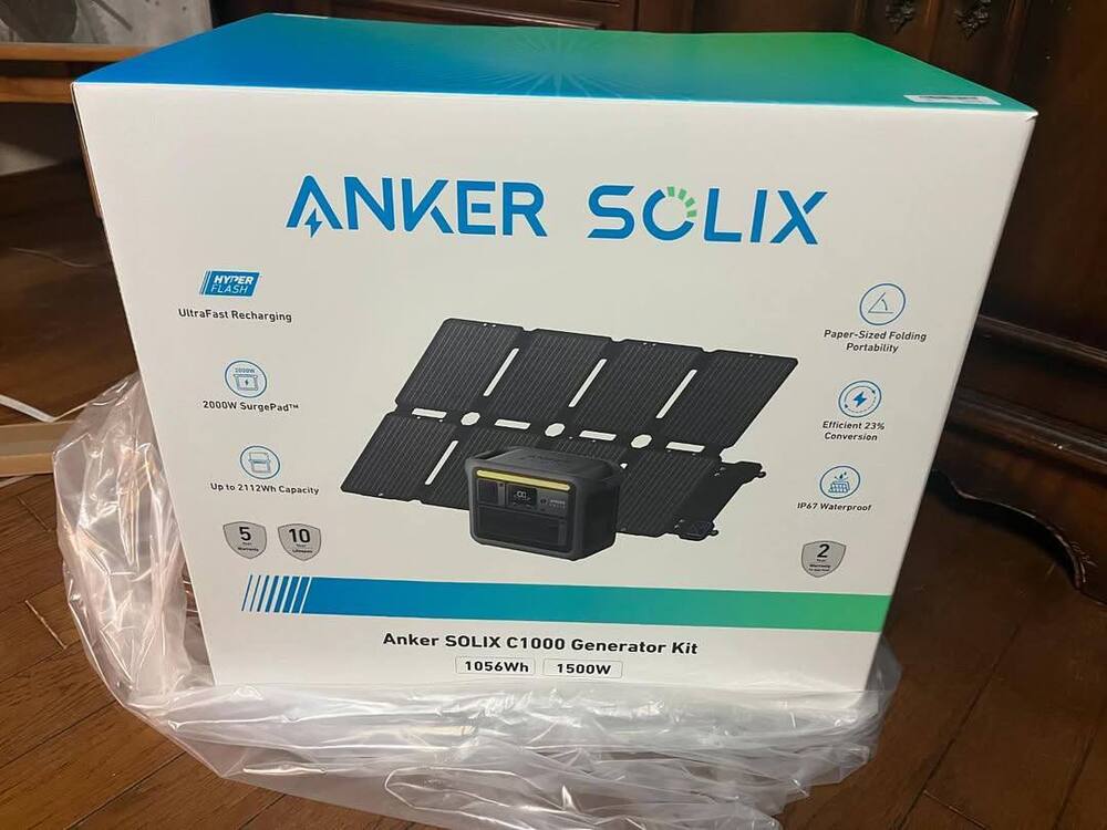SOLIX C1000 Gen 2 2000W Peak 3000W 1024Wh LiFePO4 Portable Power Station Solar Generator Home Backup