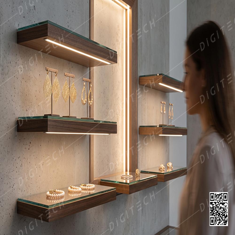 LED lighting for jewellery showcase